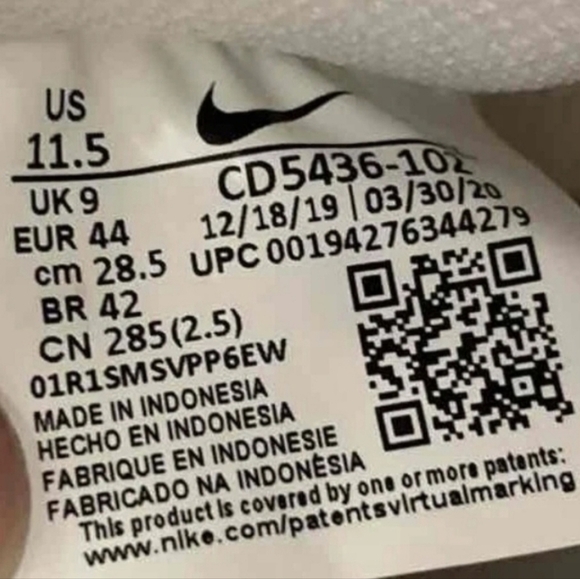 Nike Court Vision Mid White/Flash Crimson CD5436 102 Women's Size 11.5/ Men's 10 - Picture 8 of 8